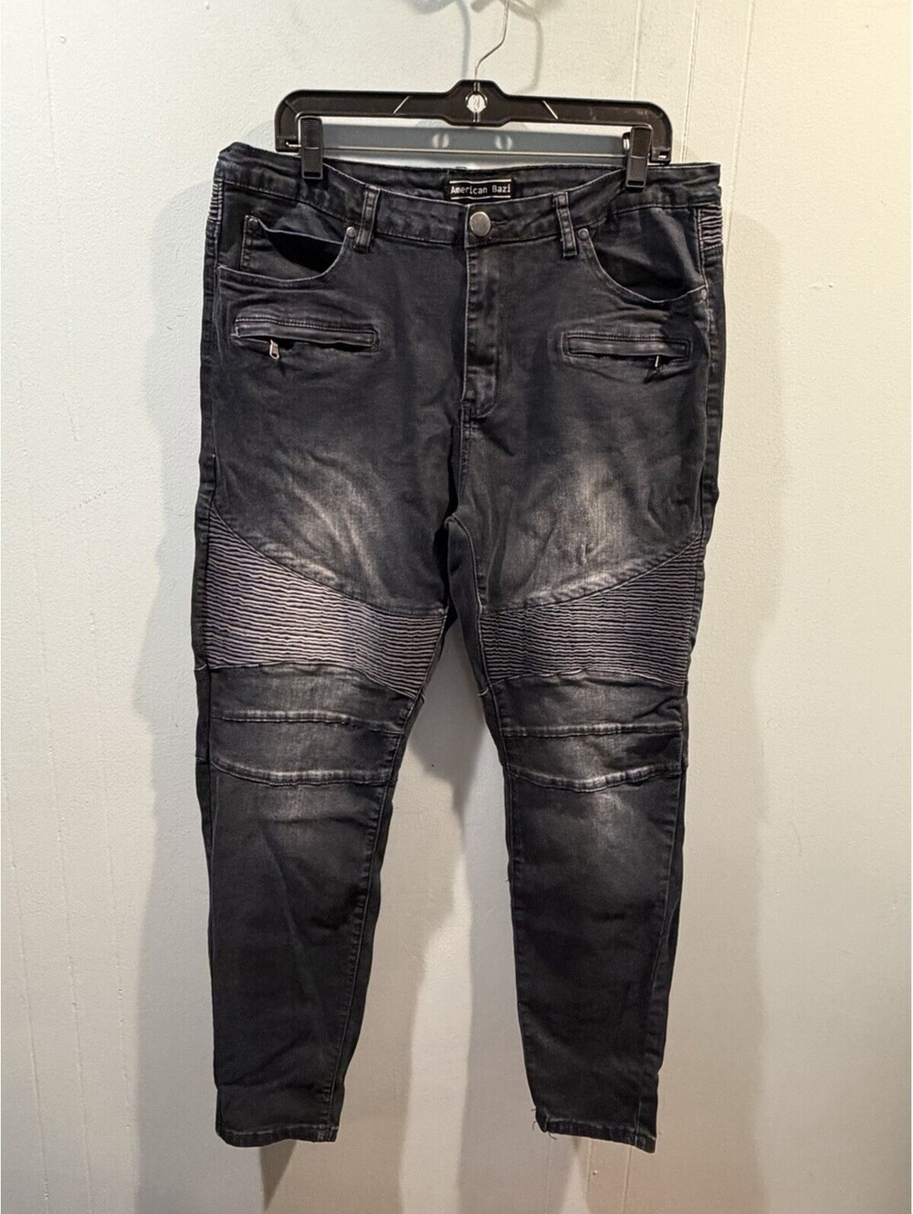 Womens American Bazi Black Bleached Jeans Size 1X